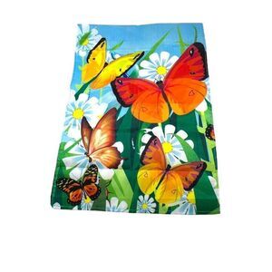 Small Garden Flag Spring Butterfly Flower Bright Monarch Butterflies Daisy 13X18